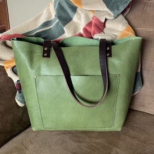 NEW Portland Leather Goods Large Tote - Gorgeous 🥝 kiwi 🫒 olive army green
